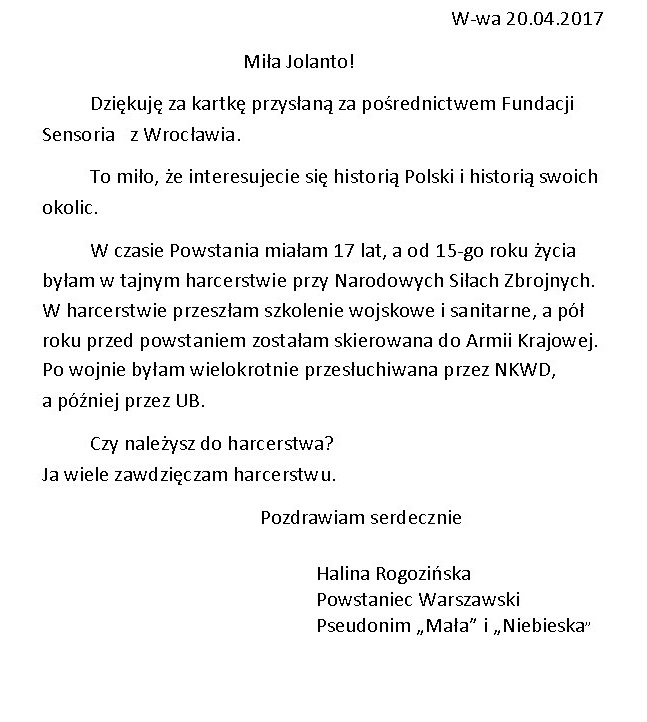 Halina Rogozińska - powstaniec warszawski — zdjęcie 2
