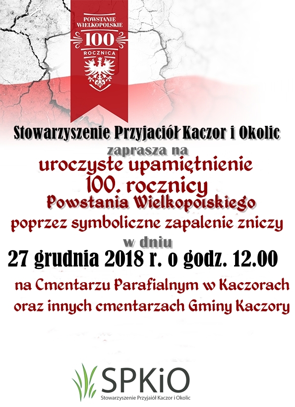 100. rocznica wybuchu Powstania Wielkopolskiego. Zaproszenie — zdjęcie 1