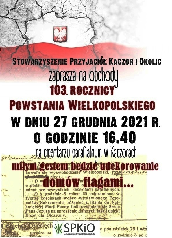 Zaproszenie do uczczenia Powstania Wielkopolskiego