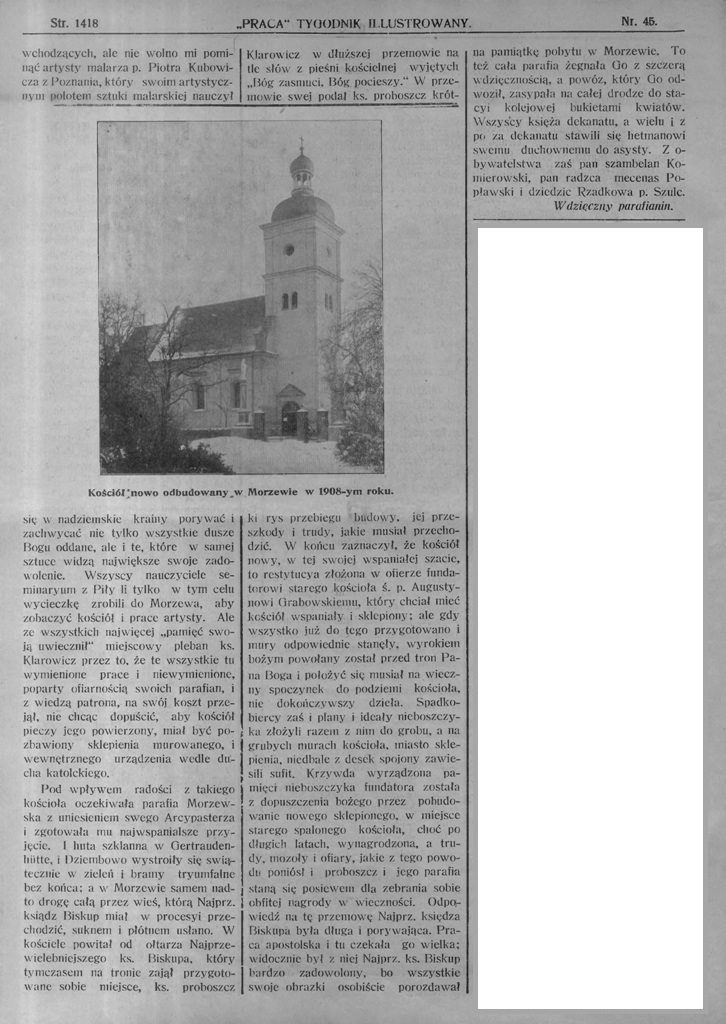 Poświęcenie kościoła w Morzewie po pożarze. — zdjęcie 3