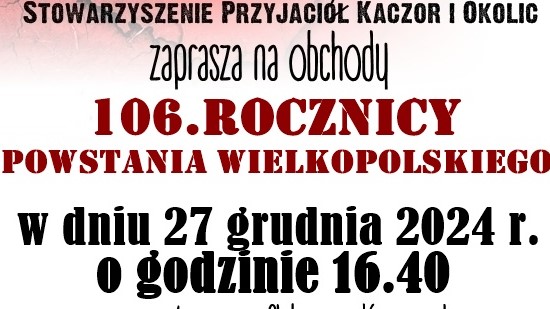 Zaproszenie do uczczenia Powstania Wielkopolskiego